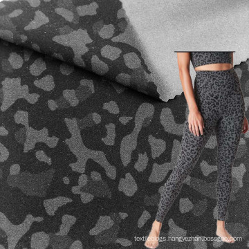 polyamide elastane compression leop digital print interlock brushed yoga pants fabric